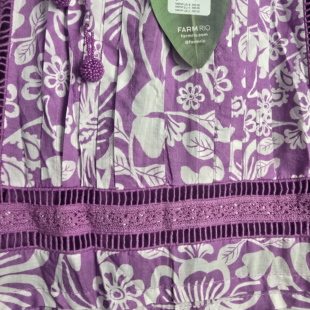 FARM Rio Sweet Garden Lilac Dress - L - Picture 9 of 9